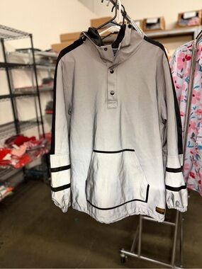 Men’s Reflective Iridescent Anorak Pullover Windbreaker Jacket